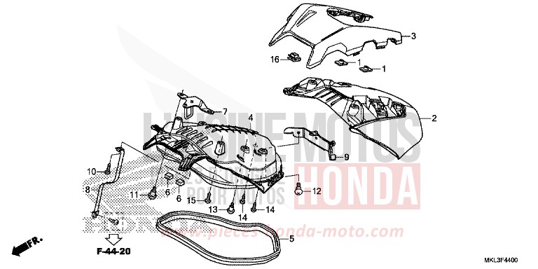 GEPAECKRAUMDECKEL von NC750X "Meca" PEARL GLARE WHITE (NHB53) von 2020